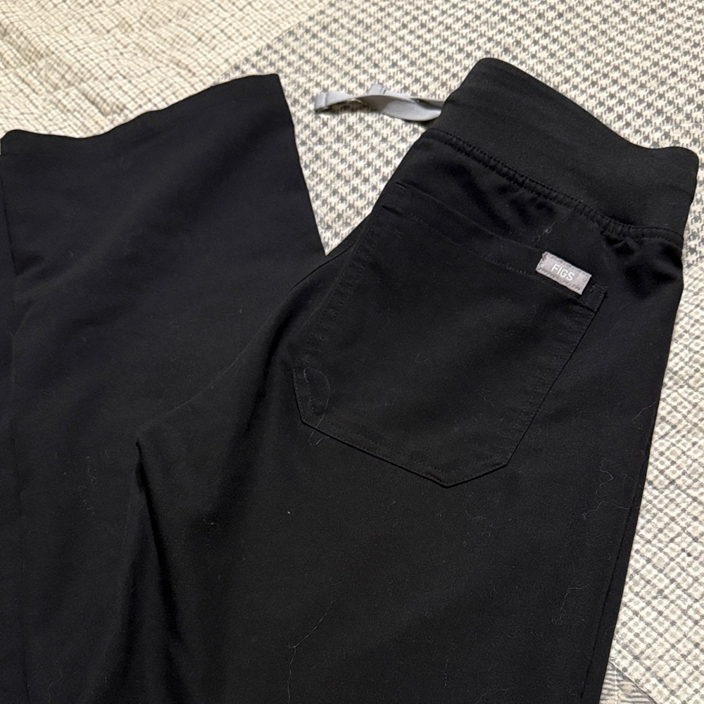 Figs Black Scrub Pants with Pocket